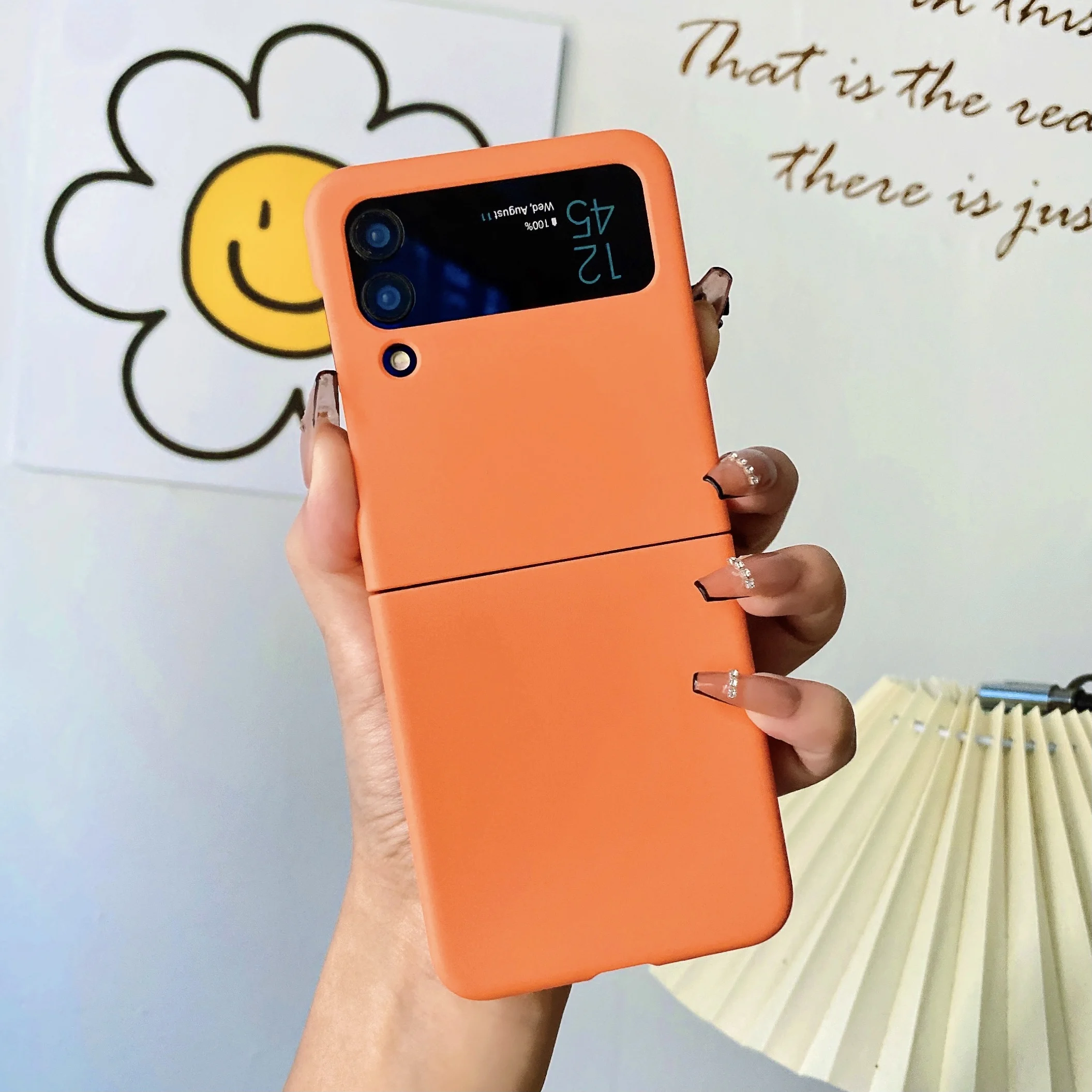 Minimalist Solid Color Protective Phone Case, Foldable Design