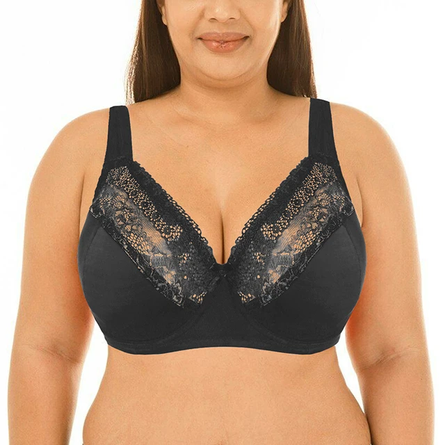 Women Padded Lace Bras Underwire Full Coverage Sheer Supportive Lace Bra  Top Plus Size 40 42 44 46 48 50 52 Dd Ddd E F G Cup - Bras - AliExpress