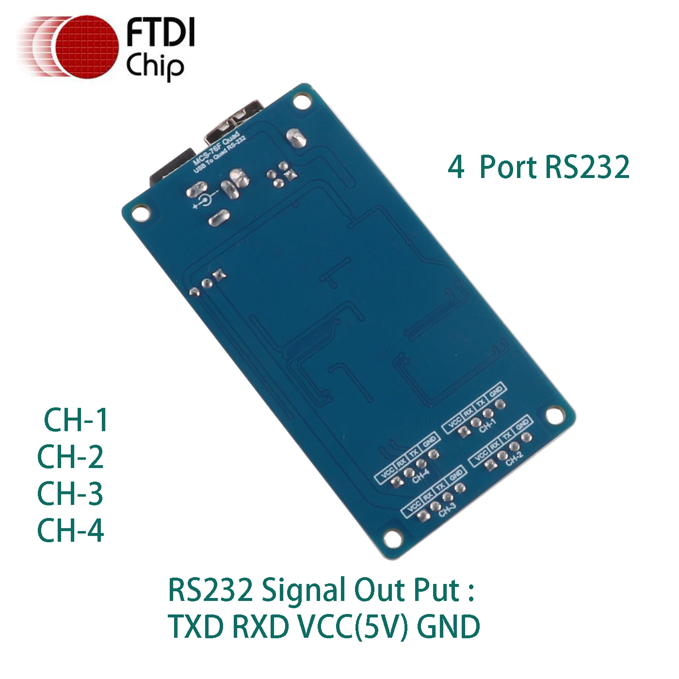 FTDI 고속 USB-4 채널 2.54mm 터미널, RS232 직렬 어댑터 변환기, 프로그래밍 통신 업그레이드 케이블, FT4232H