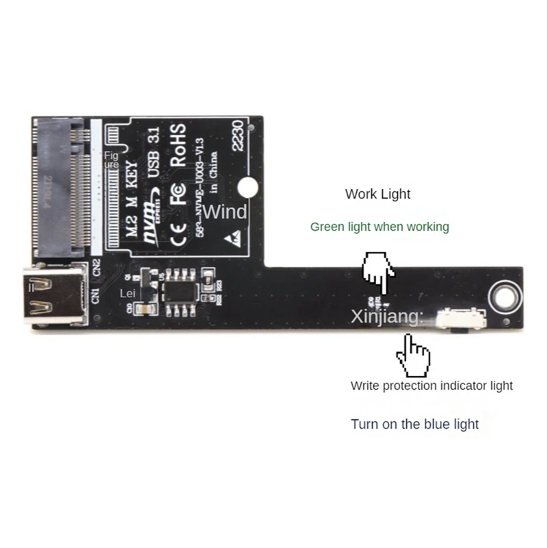 M2 SSD  Nvme Ŭ M.2-USB 3.1 ̽ , NVME M Ű 2230, 2242, 2260/2280 SSD