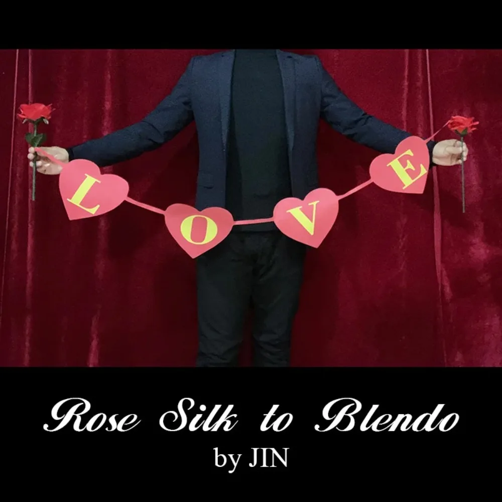 Rose Silk to Blendo by JIN Magic Tricks Visual Rose Change Magia Three Effects Magician Stage Illusions Gimmicks Mentalism Props production book magic tricks magician stage illusions gimmicks mentalism props streamers silks appearing from empty book magia