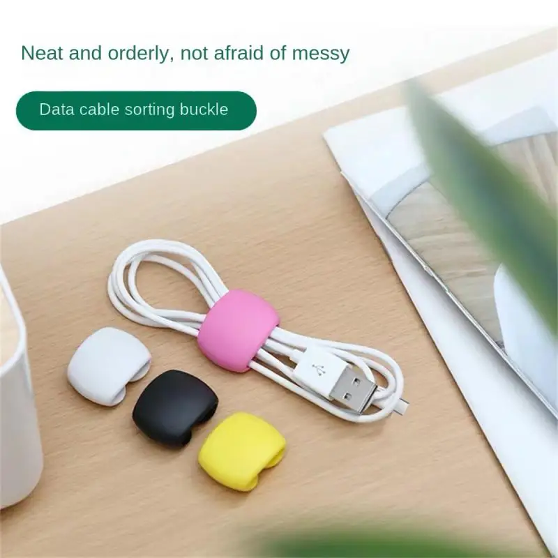 Cable Winder Round Cable Clips Mobile Phone USB Earphone Charger Holder Desk Organiser Wire Cord Desktop Management