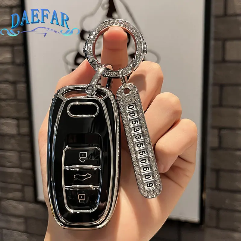 Per Audi Q3 Q5 Q7 S4 S5 S6 S7 S8 R8 TT A1 A3 A4 A5 A6 A7 A8 Quattro TPU Car  Remote Key Case Cover Shell Fob portachiavi accessori - AliExpress