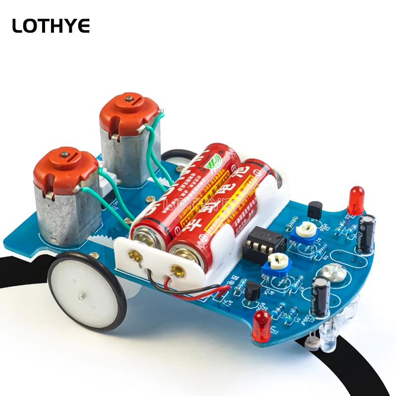 Intelligent Tracking Line Car DIY Electronic Kit Automatic Induction Patrol Smart  Robot Car Kits Experiment Teaching Toy D2-5