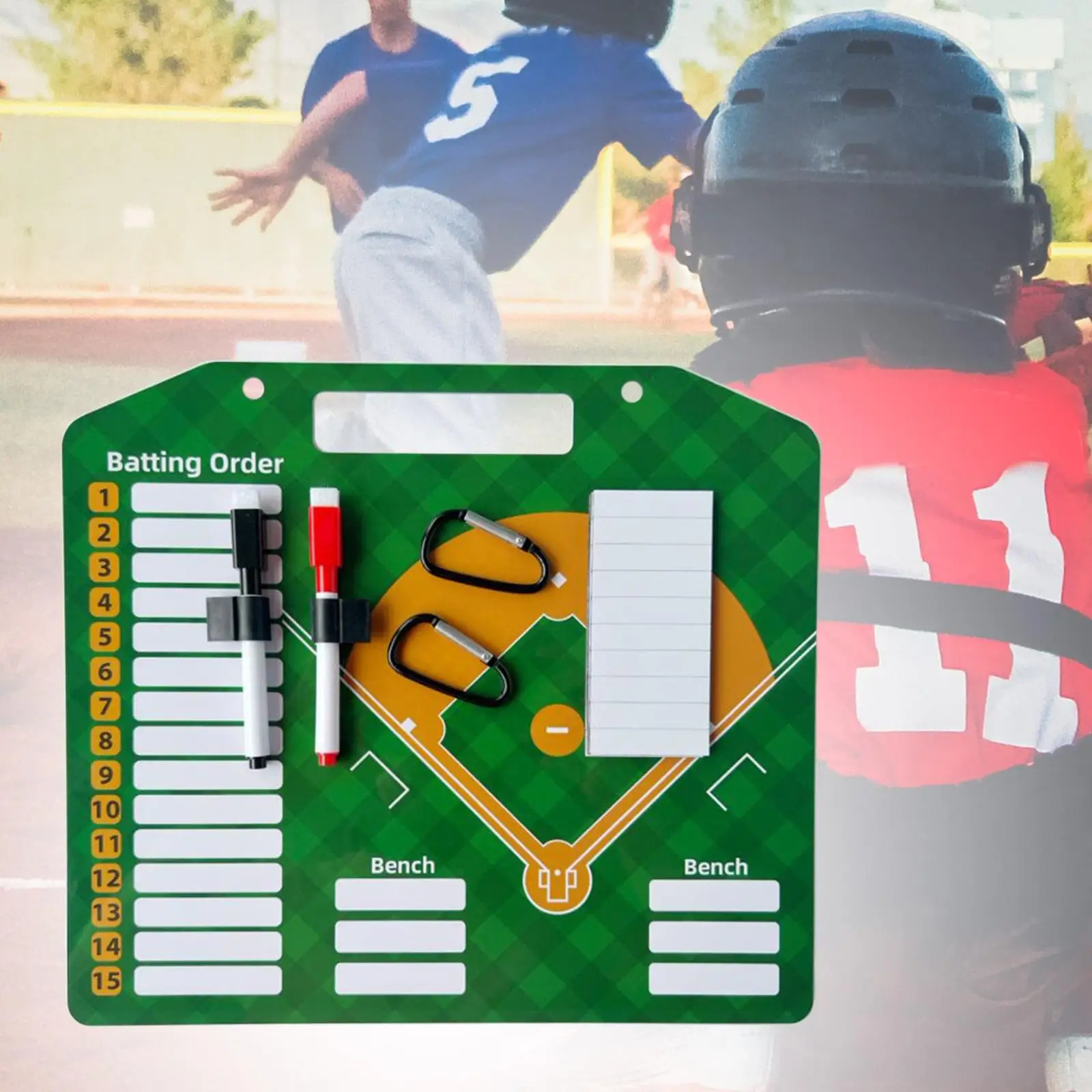 

Baseball Coaching Board 2 Erasable Pens Double Sided for Recreation Practice