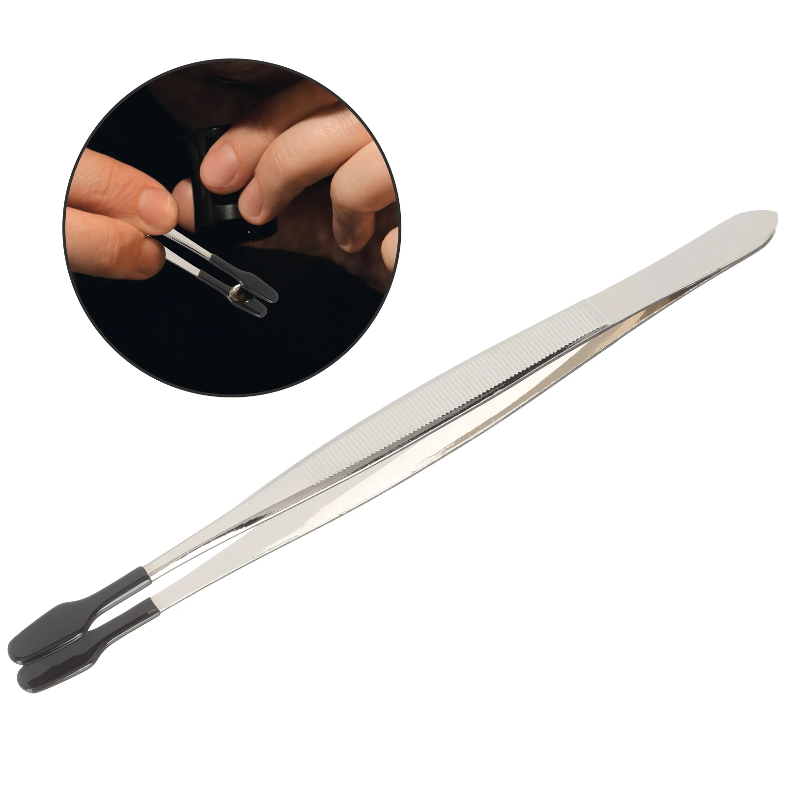 Craft tweezers crafts rubber flat coated stainless steel clip long jewelry coin tongs precision tweezers craft laboratory tool