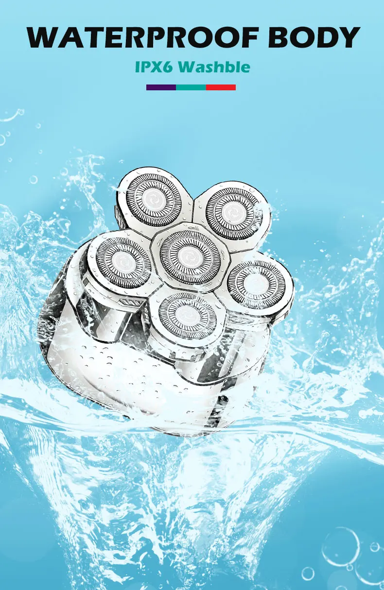 VGR 395 USB شفرات حلاقة احترافية دوارة مقاومة للما...