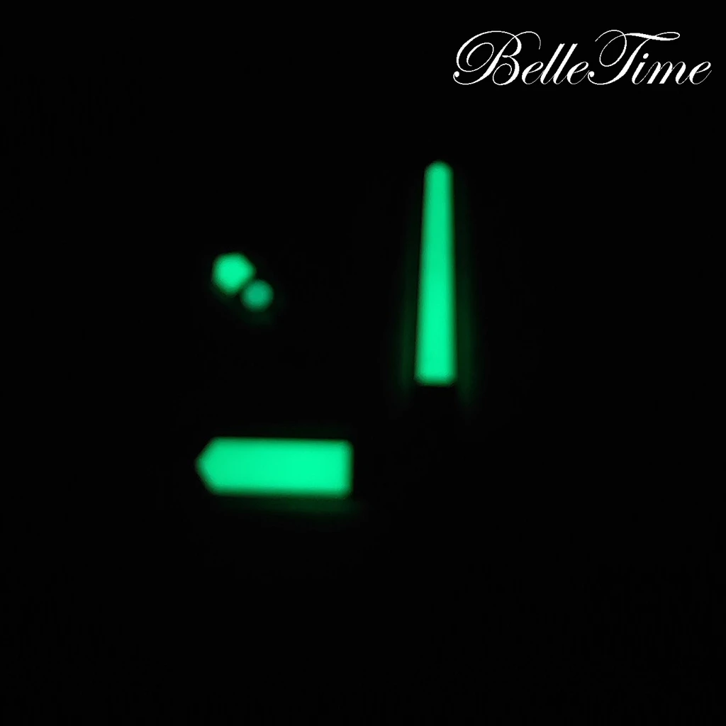 Black Luminous Watch Hands with C3 Green Glow