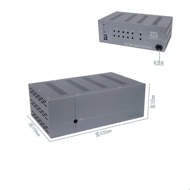 

4315 Iron Gray Full Aluminum 5.1 Channel Pure Post Amplifier Housing Chassis /AMP Enclosure /Case/DIY Box (430*150* 258mm)