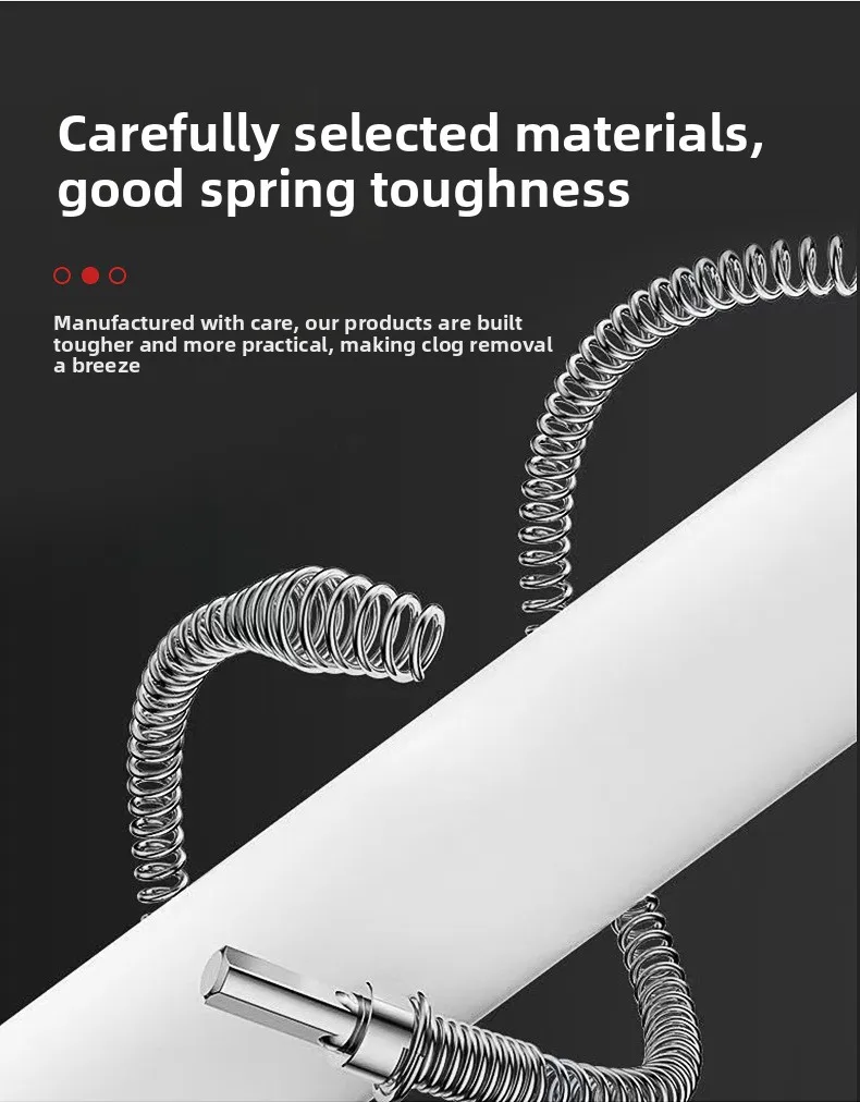 Spring Sewer Dredging Tool 3M Clog Remover Snake Drain Drill Adapter