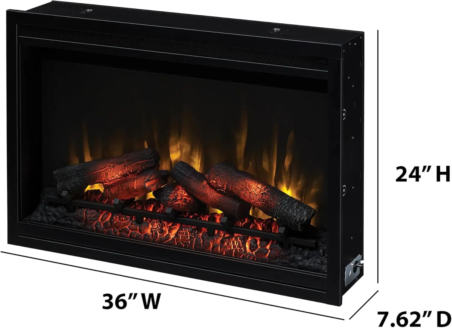 36" Traditional Built-in Electric Fireplace Insert, 120 volt 5