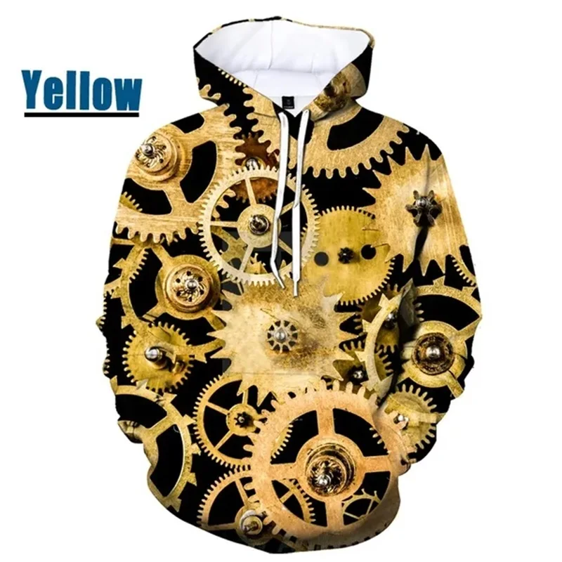 thumbnail image 1 of Sudadera con capucha con estampado 3D de engranajes mecánicos, sudadera de manga larga de gran tamaño, chándales casuales para hombre, sudaderas de mujer, 1 of 4