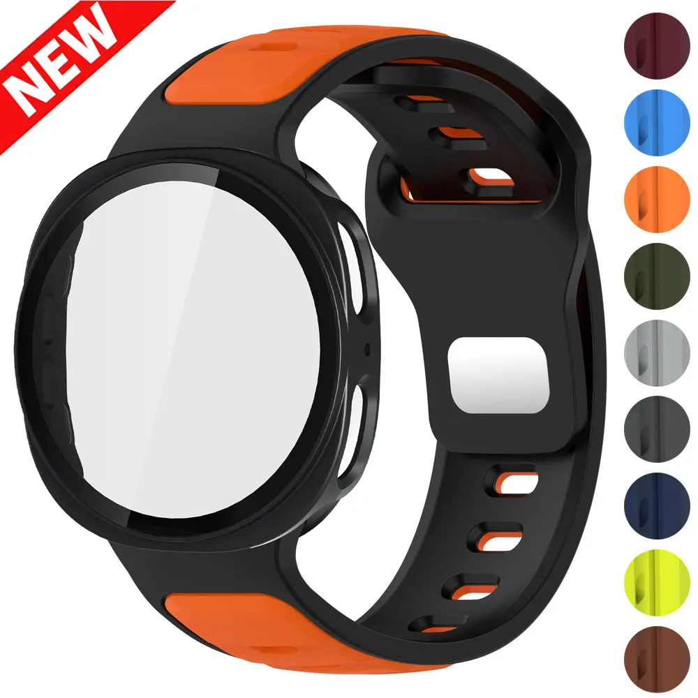 Premium Tempered Glass Protective Case with Silicone Strap