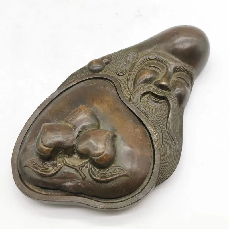 

Antique Collection Decoration Table Antique Pure Copper Writing-Brush Washer Pen Shelf Desktop Decoration Calligraphy Materials