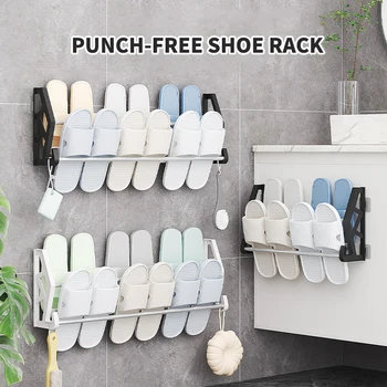 Multi Layer Assembly, Nail Free, Hole Free Door, Shoe Rack, Bathroom Slipper Rack, Simple Wall Mounted Storage Rack 2