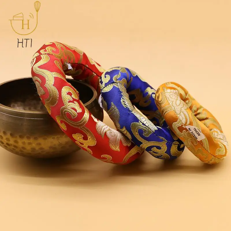 Yoga Tibetan Singing Bowl Mat Himalayan Hand Hammered Chakra Meditation Religion Belief Buddhist supplies Random Color