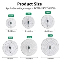 Ceiling Light LED Module 220V-240V Round LED Panel Light 12W 18W 24W 36W 48W 72W Replacement LED Retrofit Lamp Board Cool White 2