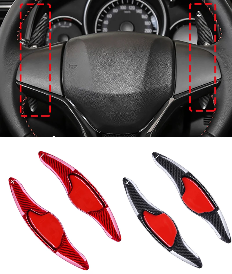 

Черное, красное, углеродное волокно, автомобильный рычаг переключения передач на руль для Honda VEZEL 2016 2017 2018 2019