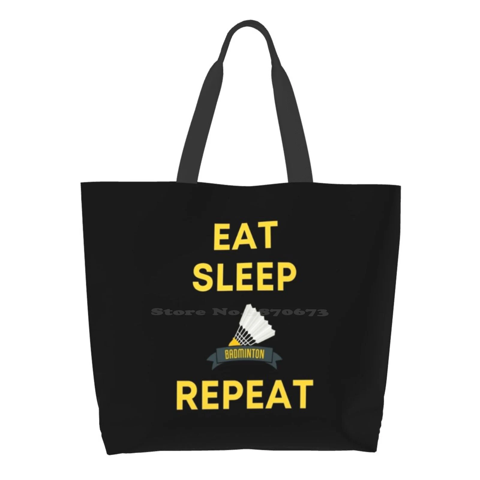 

Eat Sleep Badminton Repeat T Shirt Printed Casual Tote Large Capacity Female Handbags Eat Sleep Badminton Eat Sleep Repeat