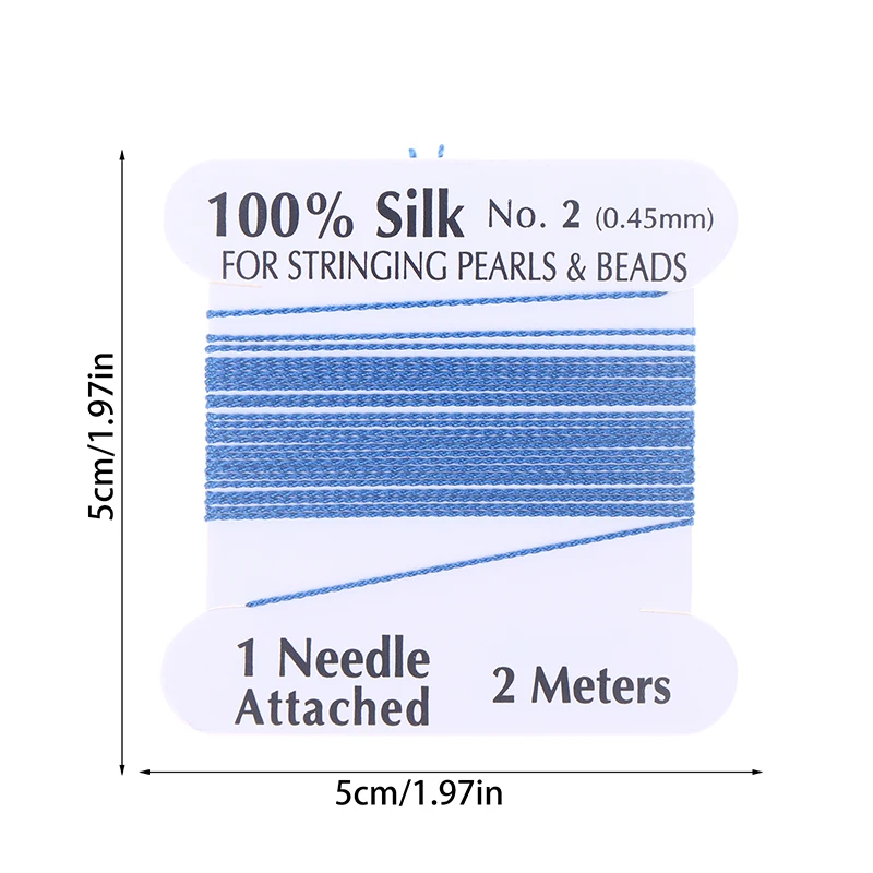 1Pcs 2# 0.45mm Handmade 100% Natural Silk Cord Rope With Beaded Silk Thread Needle End Silk For DIY Jewelry Making