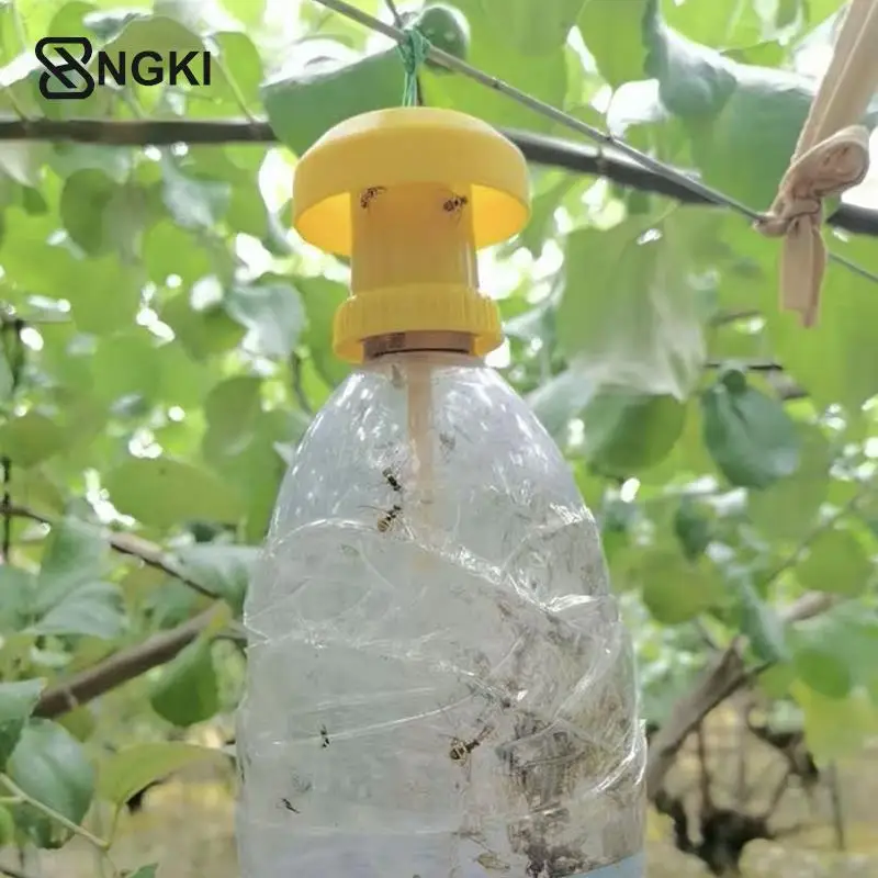 과일 플라이 트랩 킬러 플라스틱 노란색 초파리 트랩 플라이 캐처 해충 곤충 제어 홈 농장 과수원 