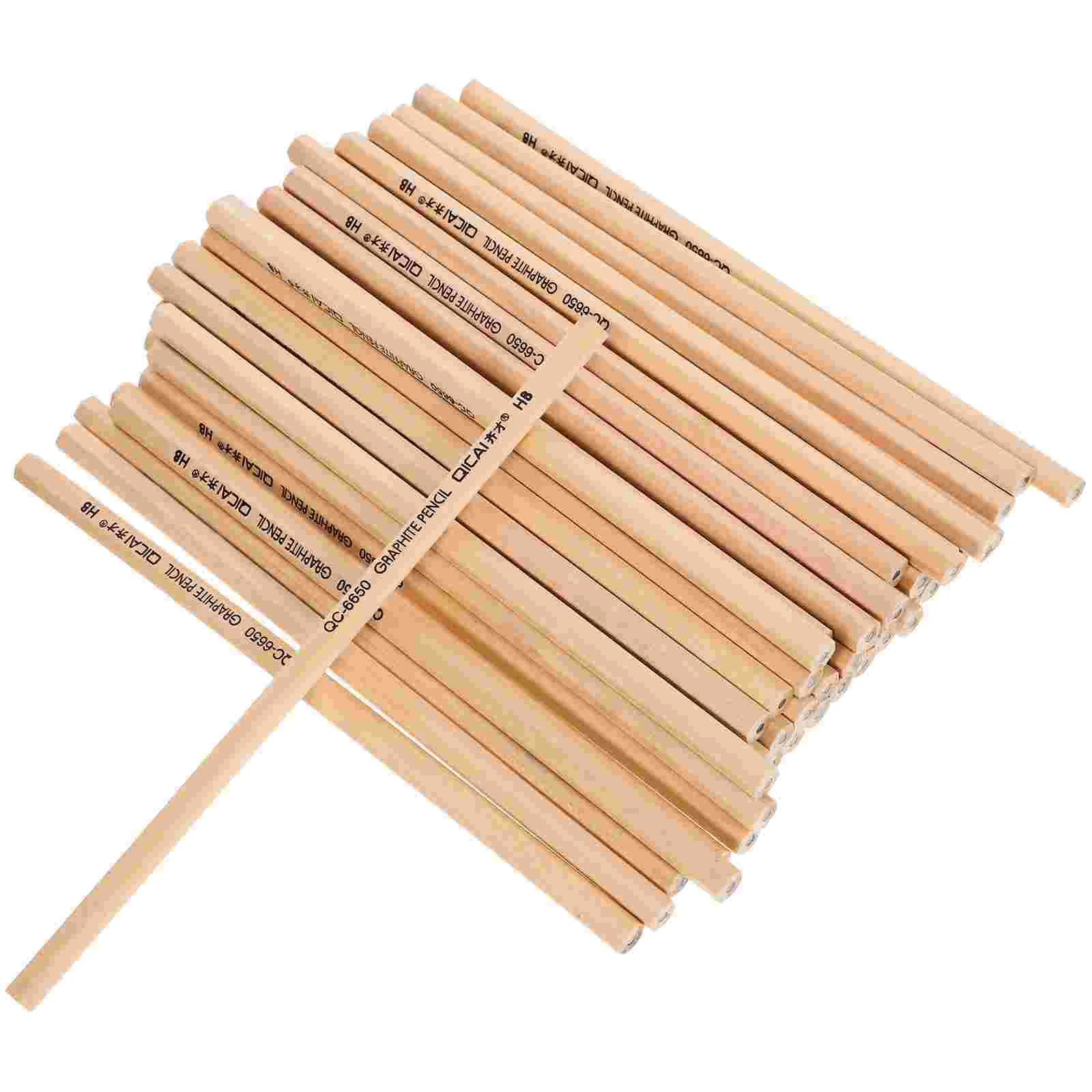 

50Pcs Wooden Pencils Erasable Pencils Portable Students Pencils Smooth Writing Wood Pencils