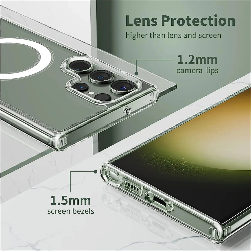 Enhanced Magnetic Transparent Phone Case - Durable Hard PC Cover Accessory