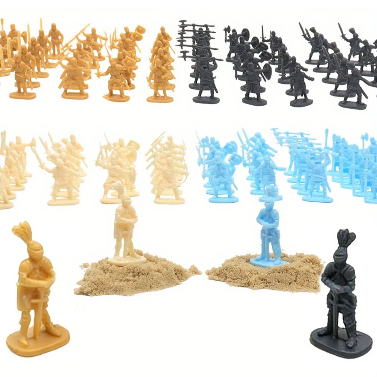 49pcs Mini Medieval Soldier Figurines Detailed Miniature Soldiers for Diorama Tabletop RPG War Games Historical Collectibles ZSY