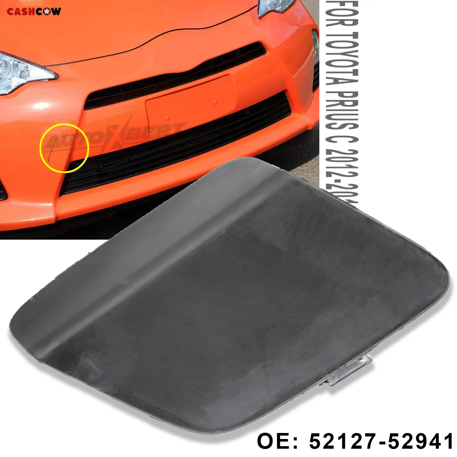 Front Bumper Tow Hook Cover Eye Towing Unprimed Cap For Toyota Prius C Aqua 2012-2014 52127-52941 Trailer Hole Car Accessories