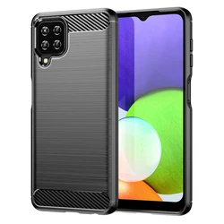 Shockproof Matte Luxury Silicone Case - Soft TPU Cover in Elegant Design for Galaxy M22 (Black)