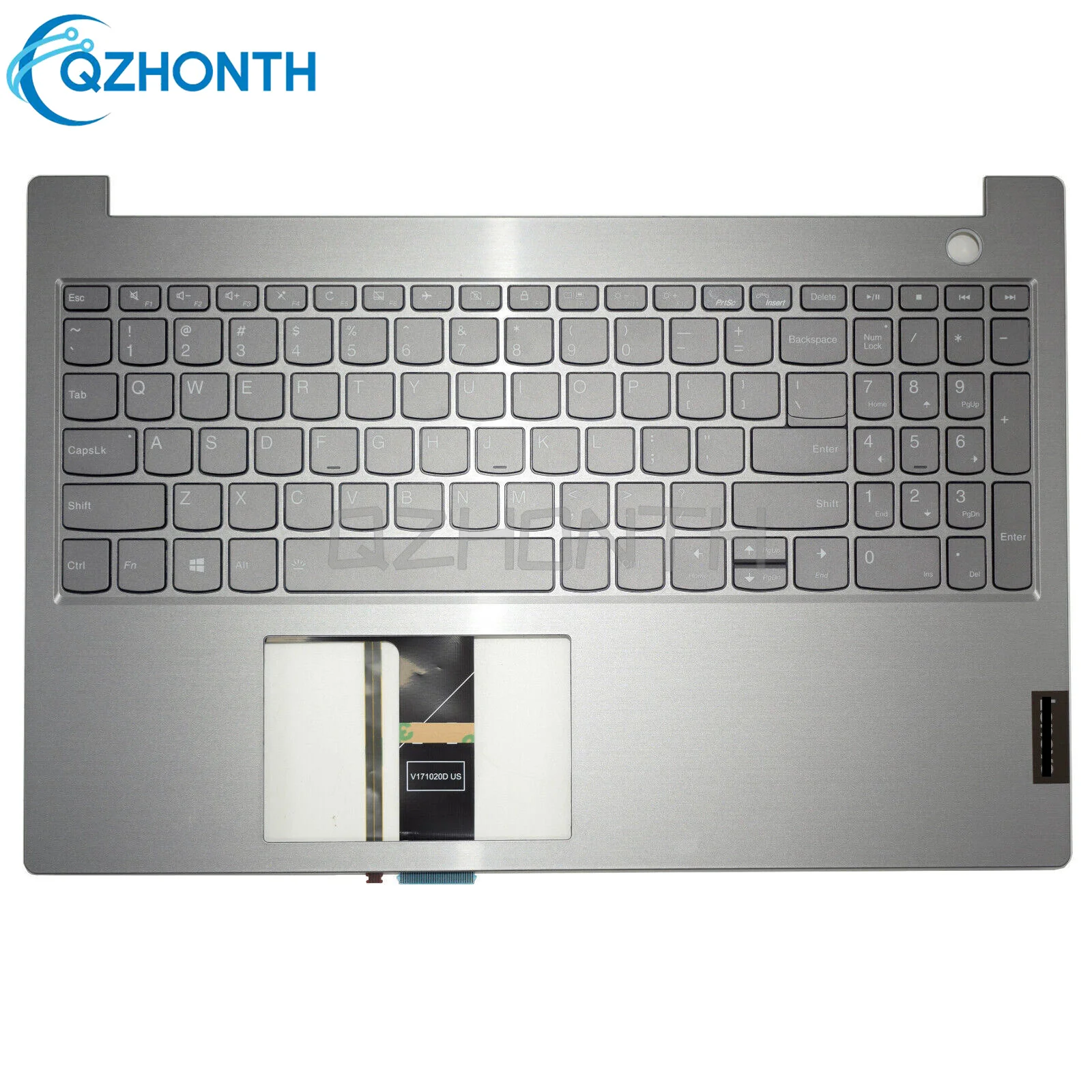 Nuova Custodia Superiore Poggiapolsi Con Tastiera Retroilluminata Americana (Grigio) 15.6 "Per Lenovo Thinkbook 15-Iil 15-Iml