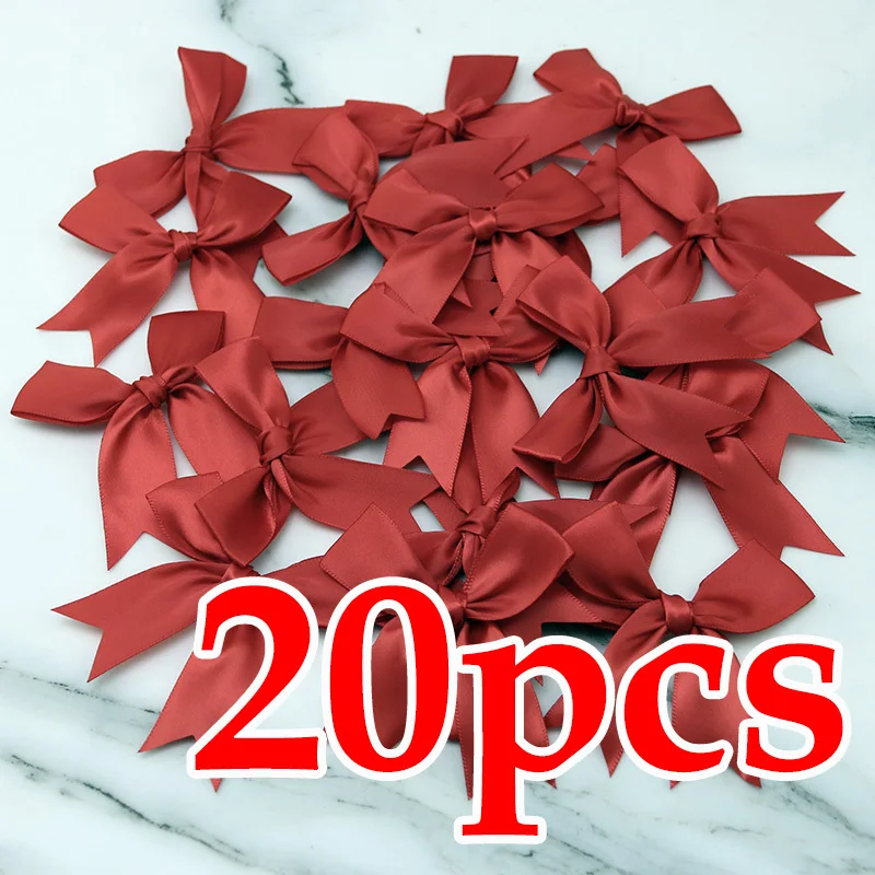 Set of 20 Fresh Pink Satin Ribbon Flower Bows
