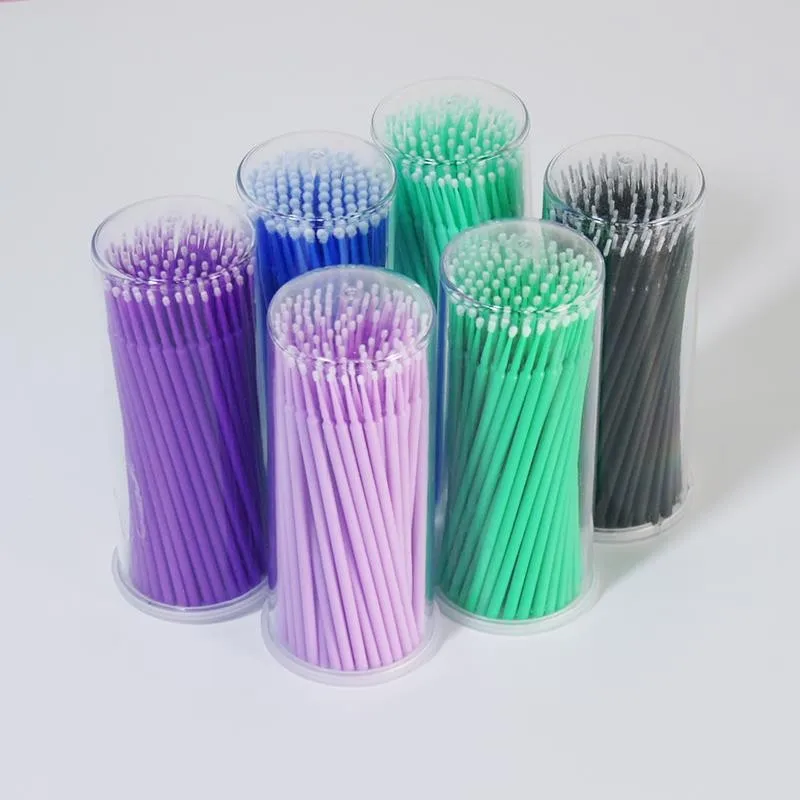 Eyelashes Brush 100Pcs Bottle Disposable Micro Extension Individual Lash Removing Swab for Eyelash Extension