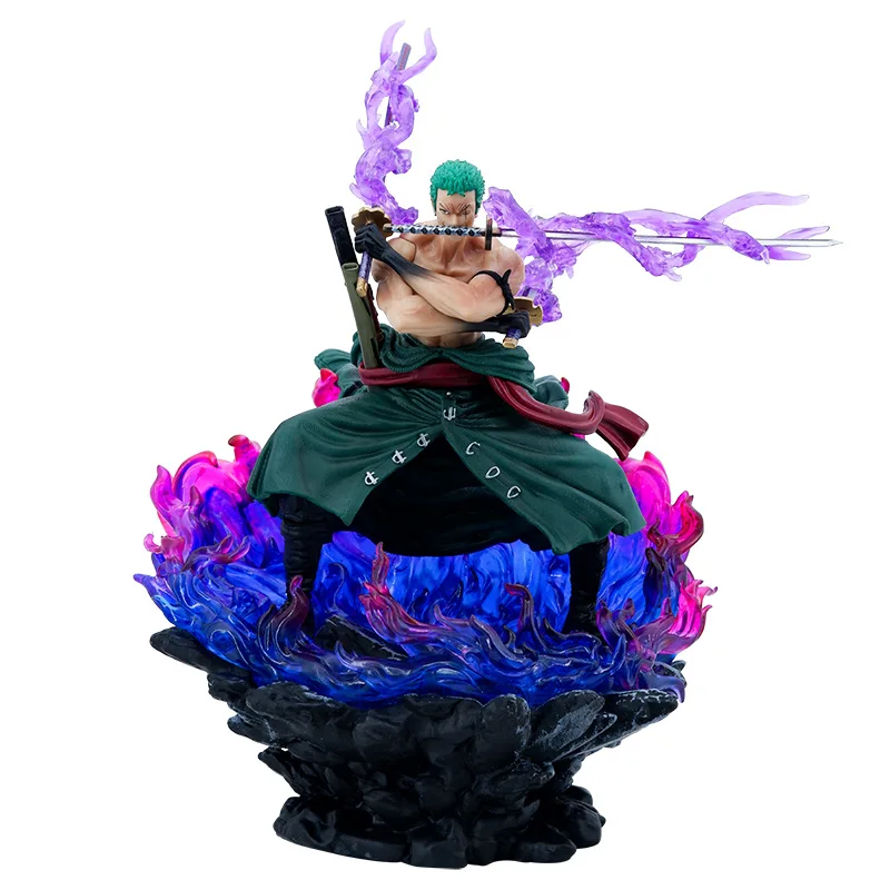 One Piece Zoro Anime Figure 30cm Statue Pvc Figurine Action Figures Ashura 3 Swords Style Model Collection Decoration Toy Gift 1