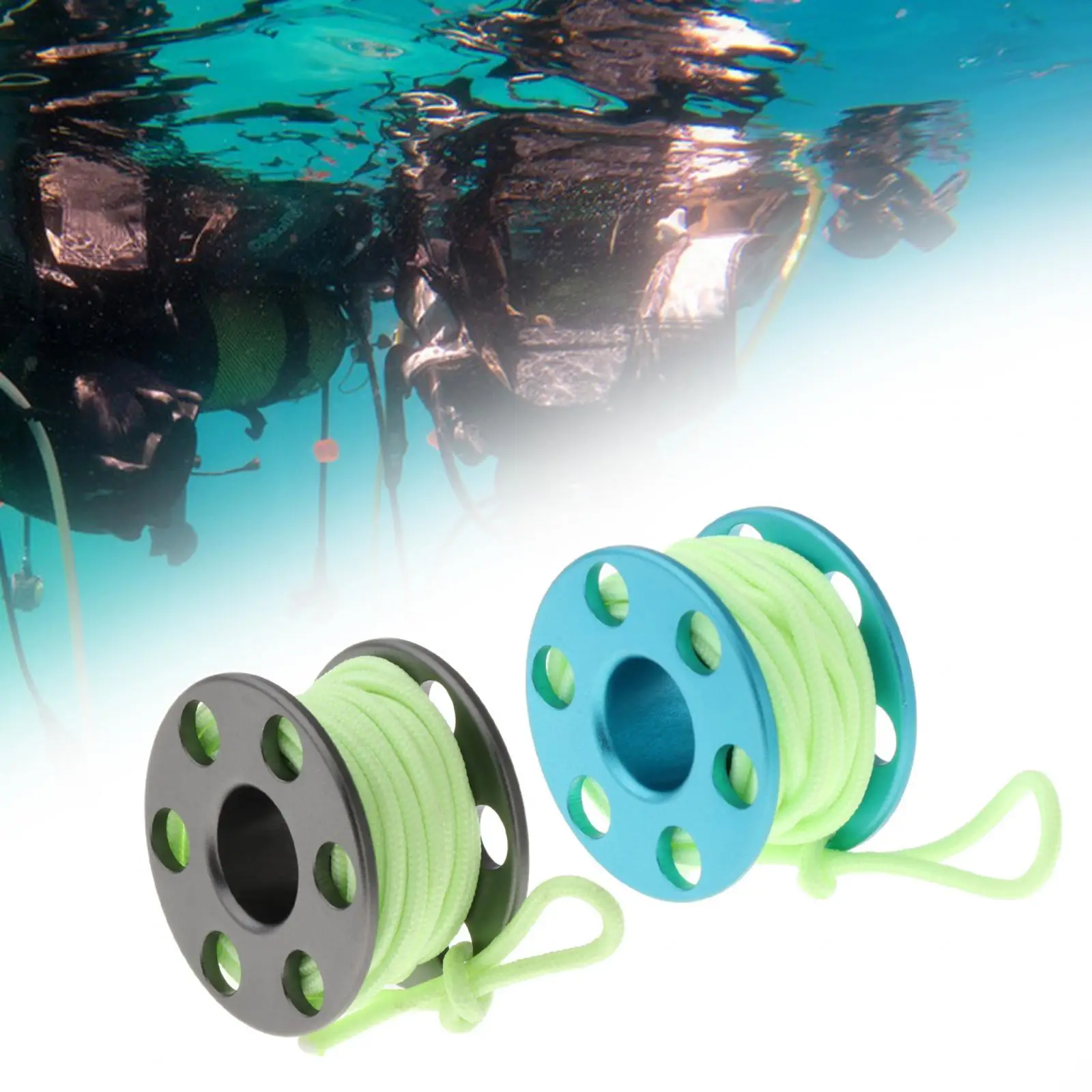 Finger Spool Dive Reel with 6.56ft Line Portable Scuba Diving Finger Spool Reel for Underwater Accessory for Adult Men Women