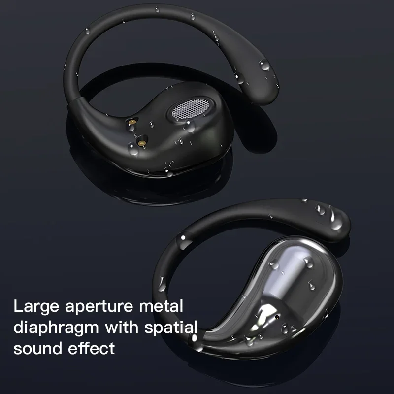 OWS Hanging Ear Wireless Bluetooth Headset Ultra-long Life Not Into The Ear Open Sports Noise Canceling Headset Digital Display