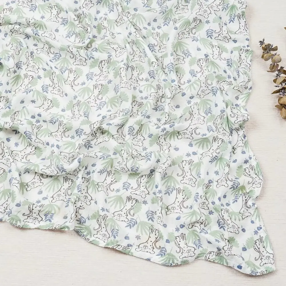 Soft Baby Swaddle Blanket Cotton Cartoon Print Baby Wrap Sleeping Bag Cozy Double Layer Baby Stroller Cover Boys Girls