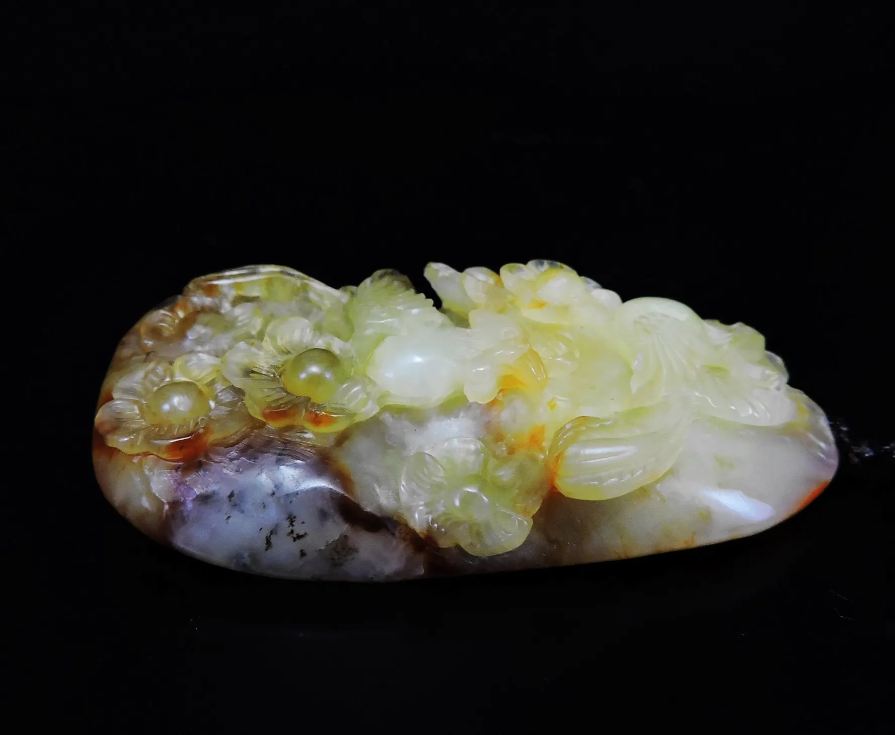 Jade Jewelry Natural Jade Pendant Necklace Hand-Carved phoenix&flower Jadeite Necklace Pendant Gift No Treatment 609i