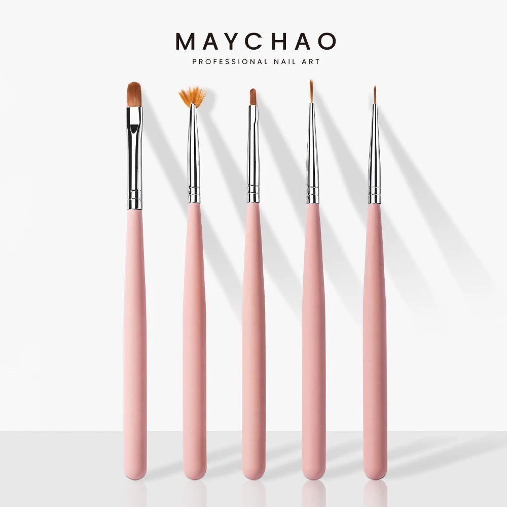 

MAYCHAO 5/7pcs Nail Art Brush Kit Manicure Tool Gel Nail Polish Builder Liquid Powder Carving Gel Brush Nail Design Painting Pen