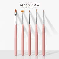MAYCHAO 5/7pcs Nail Art Brush Kit Manicure Tool Gel Nail Polish Builder Liquid Powder Carving Gel Brush Nail Design Painting Pen 1
