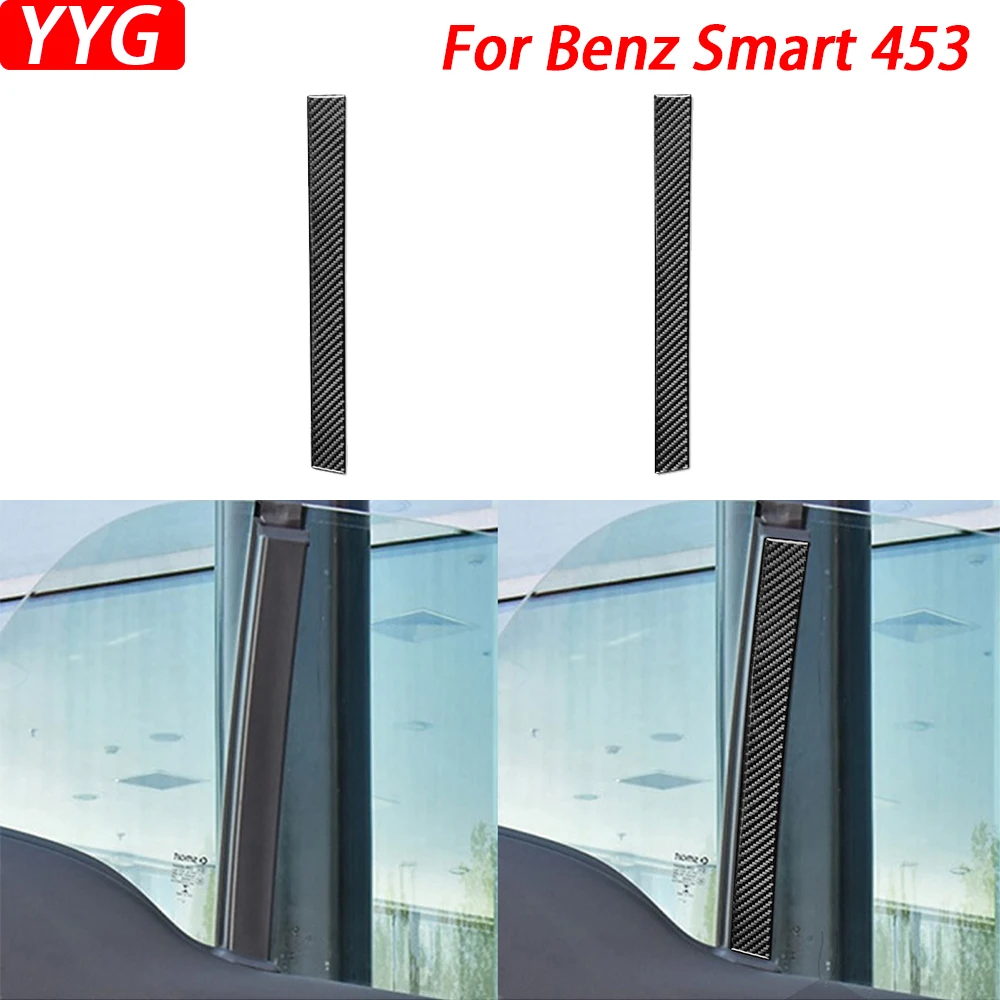 

Для Mercedes Benz Smart 453 Fortwo 2016-2021 реальное углеродное волокно внутренняя отделка окна B-pillar отделочные полосы автомобиля