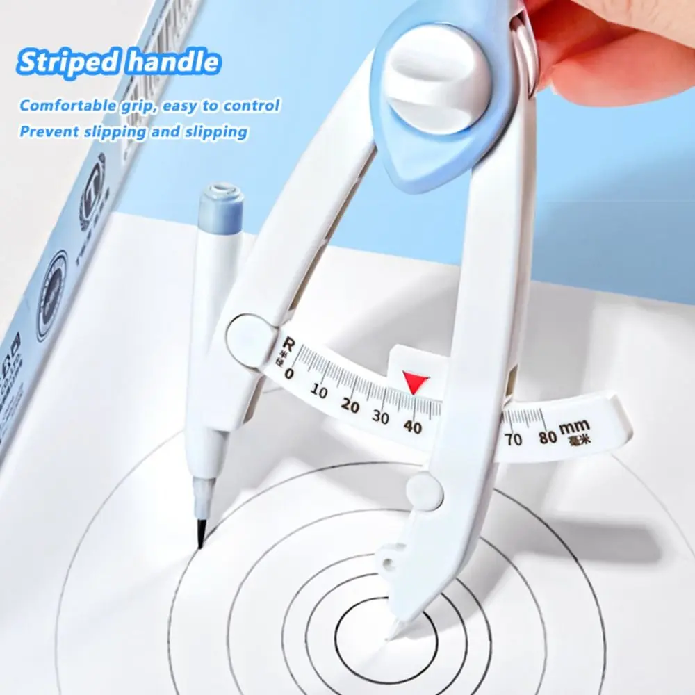 1-13cm 직경 디지털 디스플레이 컴퍼스, 6개 리필 포함, 학생용 컴퍼스, 프레스 타입 도면용 원형 도구, 선물용