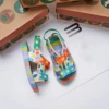 Mini Melissa Summer Children's Sandals Kids Flat Bottom Button Sport Casual Shoes Boys Girls Printed Contrast Roman Beach Shoes 6
