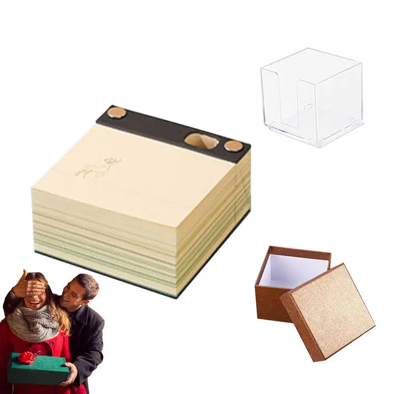 

3D Art Notepad Carving Calendar Notepad Cubes Note Cards Stickers Art Craft Gift For Boys Girls For Home Dorm Apartment