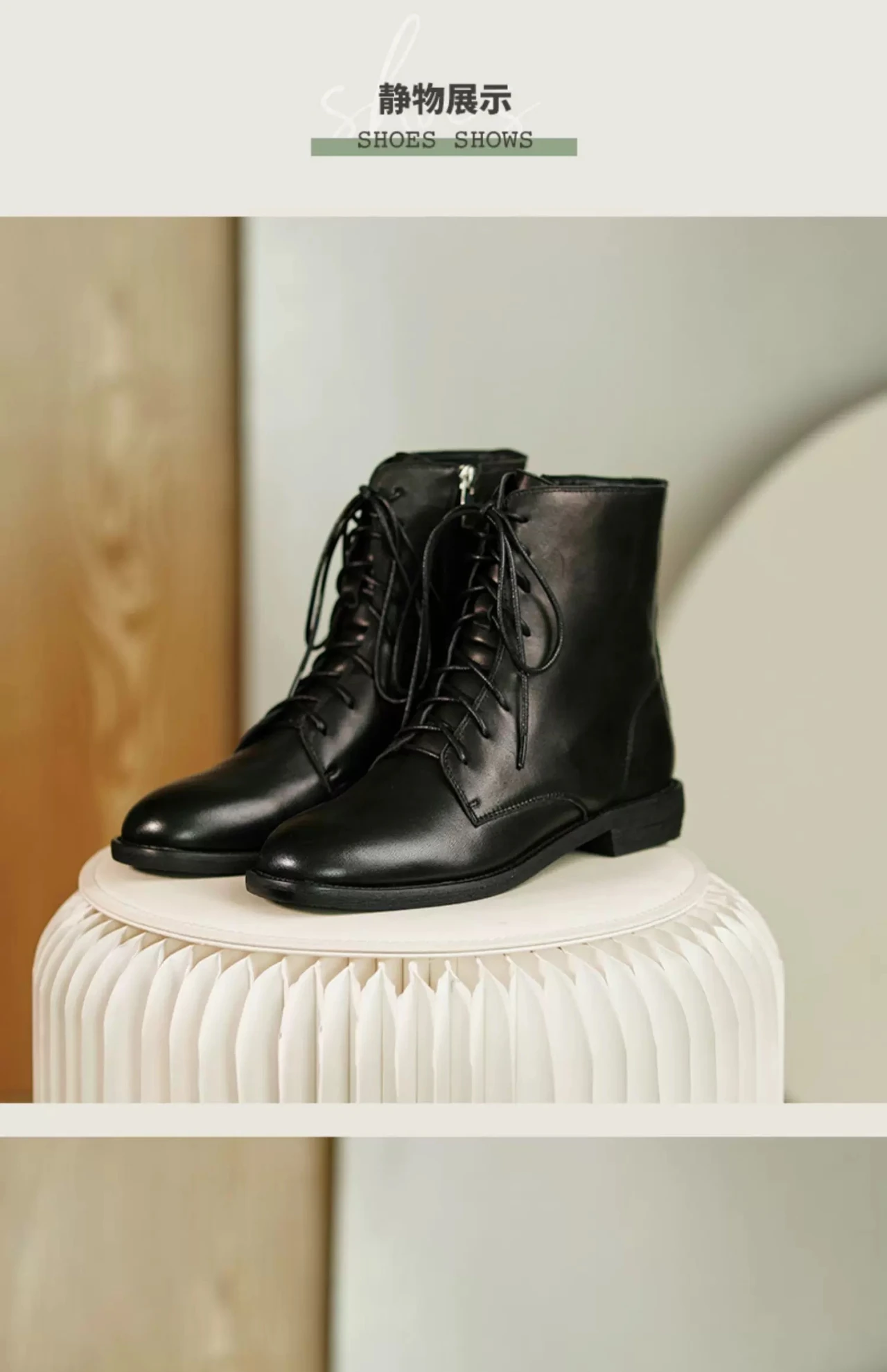 2026 neue Damen Uniform Leder Stiefel Schwarz Vielseitige frauen Kausalen Stiefeletten Schule Leistung Frau Mode Stiefel Einfache – Detail 7