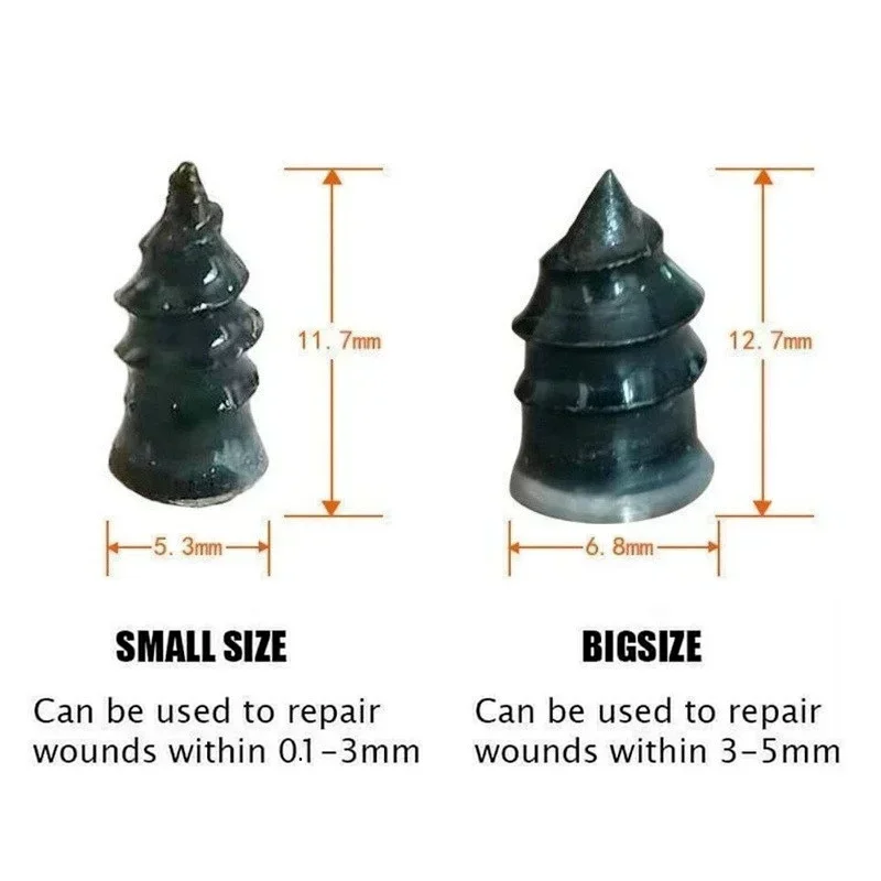 10Pcs Car Motorcycle Vacuum Tire Repair Nails Tire Puncture Repairing for Truck Scooter Bike Tyre Rubber Strip Metal Nails