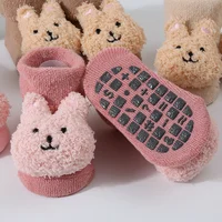 Cute Cartoon Rabbit Baby Socks For Boys Girls Winter Soft Cotton Anti Slip Solid Newborn Toddler Sock Thicken Socken 5