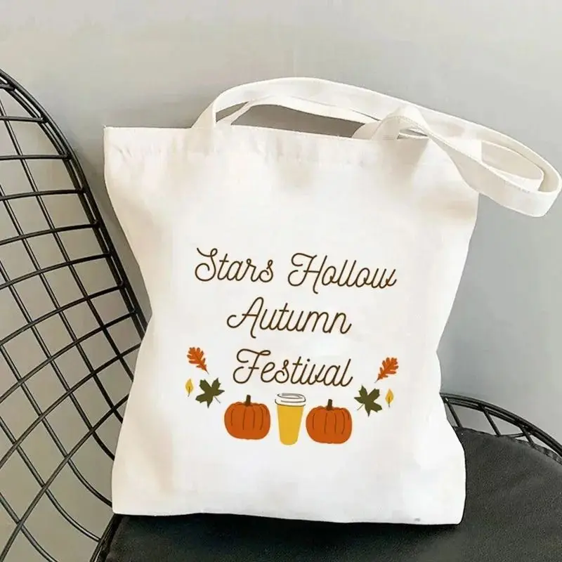 Gilmore Girl Hollow Autumn Festival Shopping Bag Female Large Capacity Handbags Graphic Shoulder Bags Girls Printed Casual Totes 3