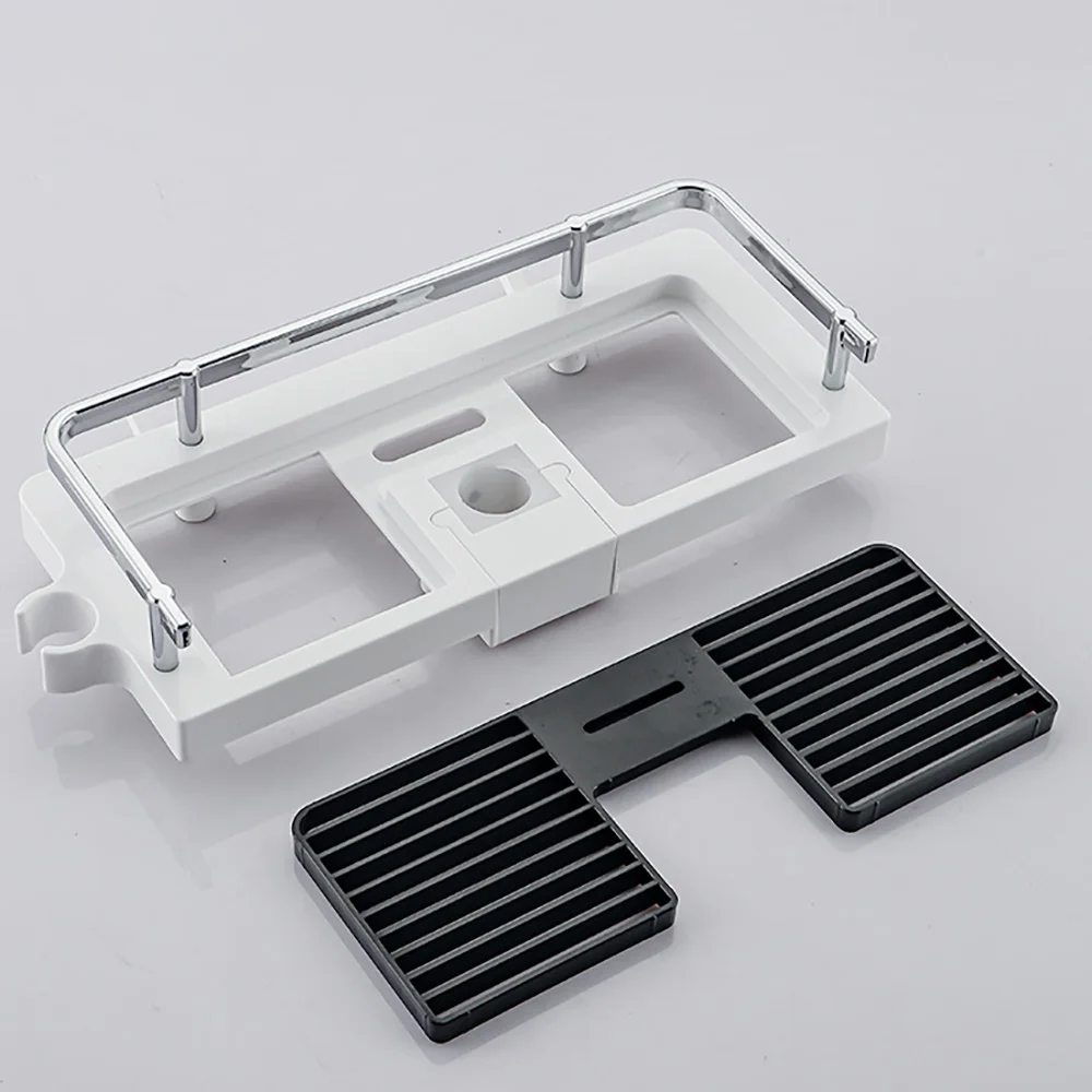 Bathroom Shelf Shower Storage Holder Pole Shelves Shampoo Tray Stand No Drilling Lifting Rod Shower Head Holder Rack Organizer 3