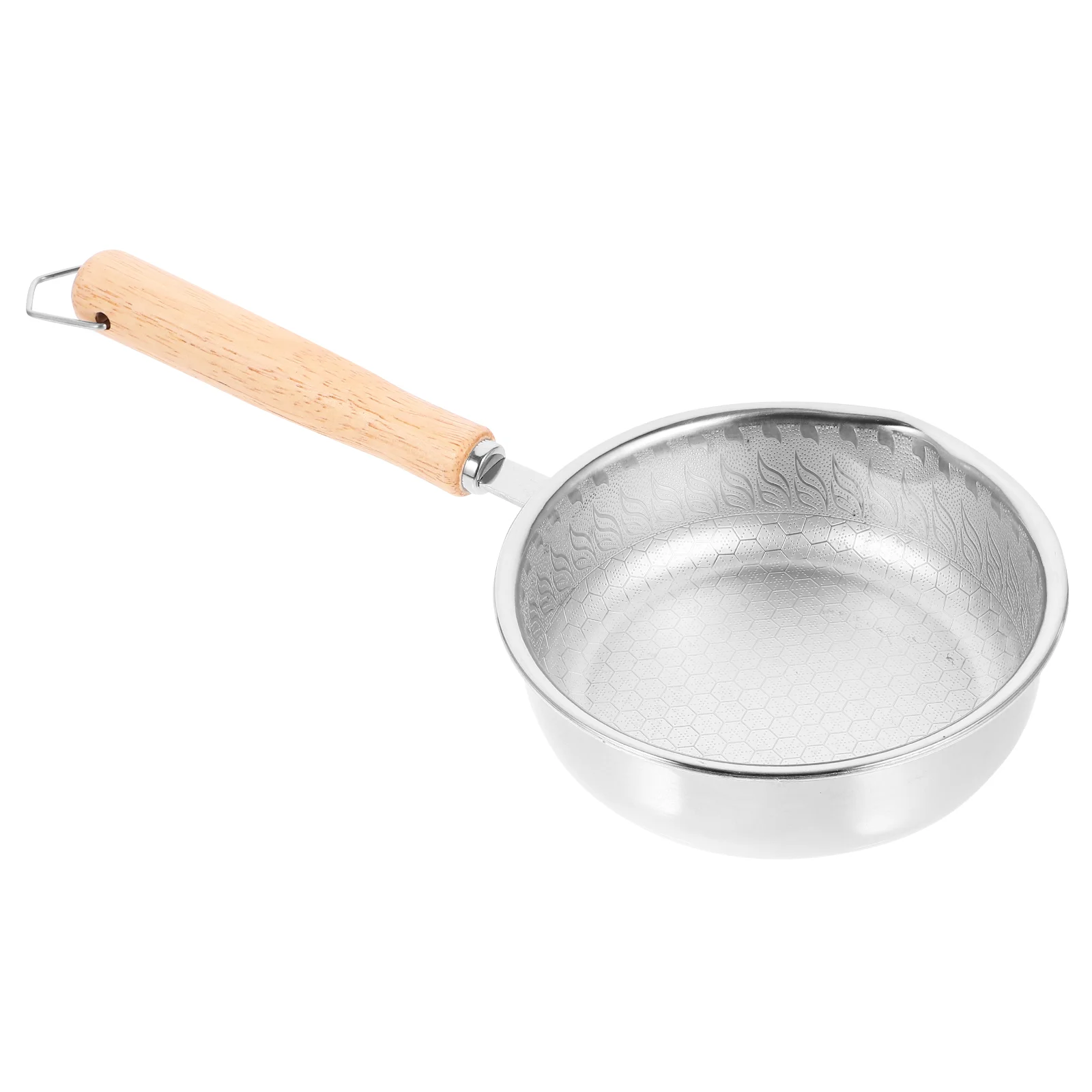 

Non-Stick Frying Pan Stainless Steel Skillet Pan Honeycomb Pan with Wooden Handle